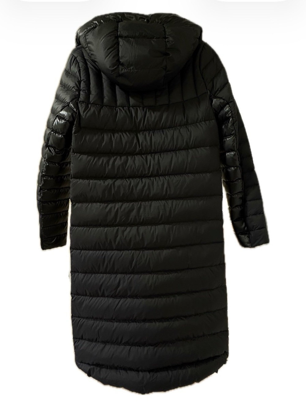NWT DKNY Jeans Long Hooded Puffer Coat Black S - Picture 3 of 14